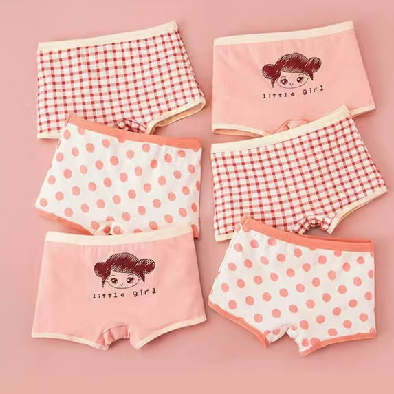Hipattires Cotton Underwear Girls Pink Comfortable Pattern Boyshorts Soft Girls Boyshorts