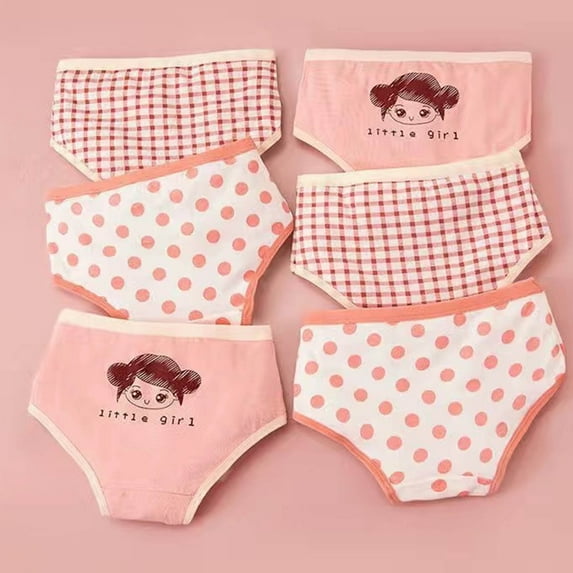 Hipattires Cotton Underwear for Girls Pattern Soft Briefs Pink Comfort Girls Briefs