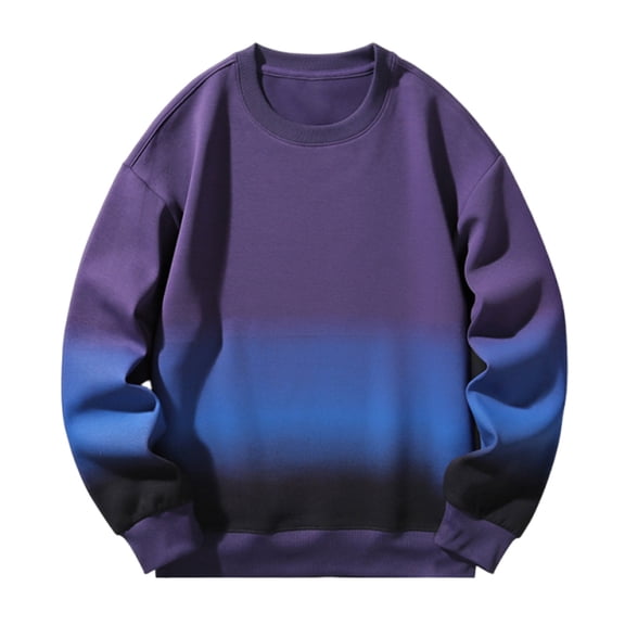 Elvqul Crewneck Sweatshirts for Men Solid Purple Crew Neck Long Sleeve Mens Sweatshirts