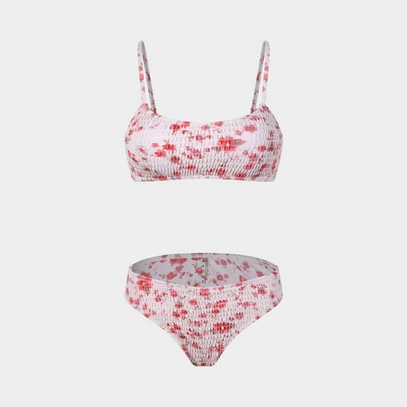 Hipattires Fashion Bathing Suits Women Athletic Print Bikini Sets Juniors Two Piece Pink Swimwear Swimsuits