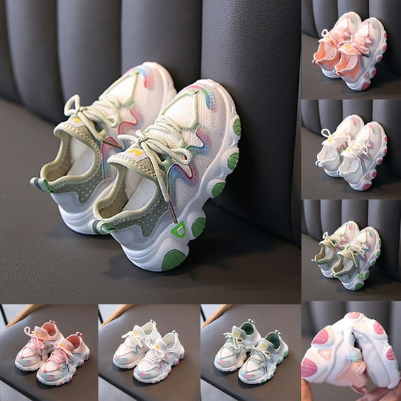 Hipattires Girls Shoes Toddler Breathable Green Fashion Sneakers Shoes