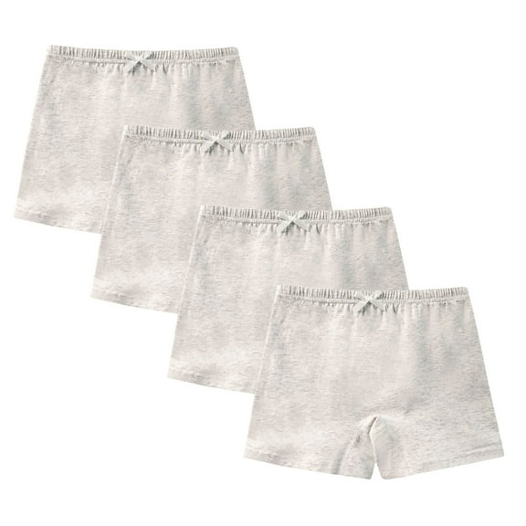 Hipattires Gray Girls Underwear Cotton Boyshorts Breathable Solid Comfort Girls Soft Boyshorts
