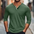 thumbnail image 1 of Hipattires Henley Big and Tall Shirts for Men Long Sleeve Pullover Solid Color Tops , Pocket Crew Neck Mens Shirts Lightweight, 1 of 6