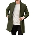 thumbnail image 1 of Elvqul Jacket for Men Big and Tall Outerwear with Hood Wool Winter Coats Stylish Green Mens Peacoat, 1 of 2