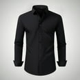 thumbnail image 1 of Elvqul Long Sleeve Shirts for Men Business Turndown Collar Button down Breathable Graphic Casual Mens Shirts Black, 1 of 5