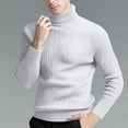 thumbnail image 1 of Elvqul Mens Big and Tall Pullover Sweater Plain Long Sleeve Sweater for Men White, 1 of 4