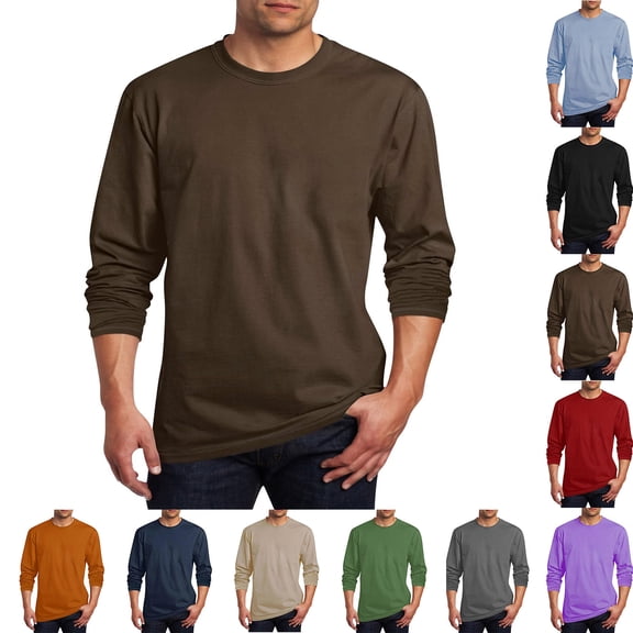 Vetsdori Big and Tall Sports Shirts for Men Long Sleeve Athletic Pullover Loose Breathable Workout Casual Solid Color Mens Tops Holiday