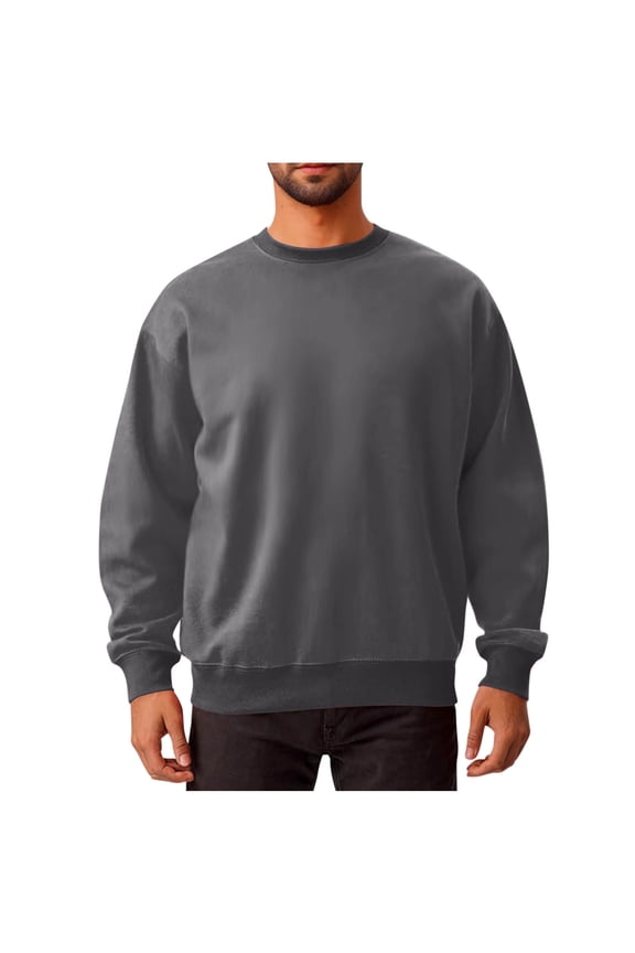 Mens Big and Tall Shirts Long Sleeve Sweatshirts Pullover Plus Size Casual Winter Loose Stylish Tshirts for Men Round