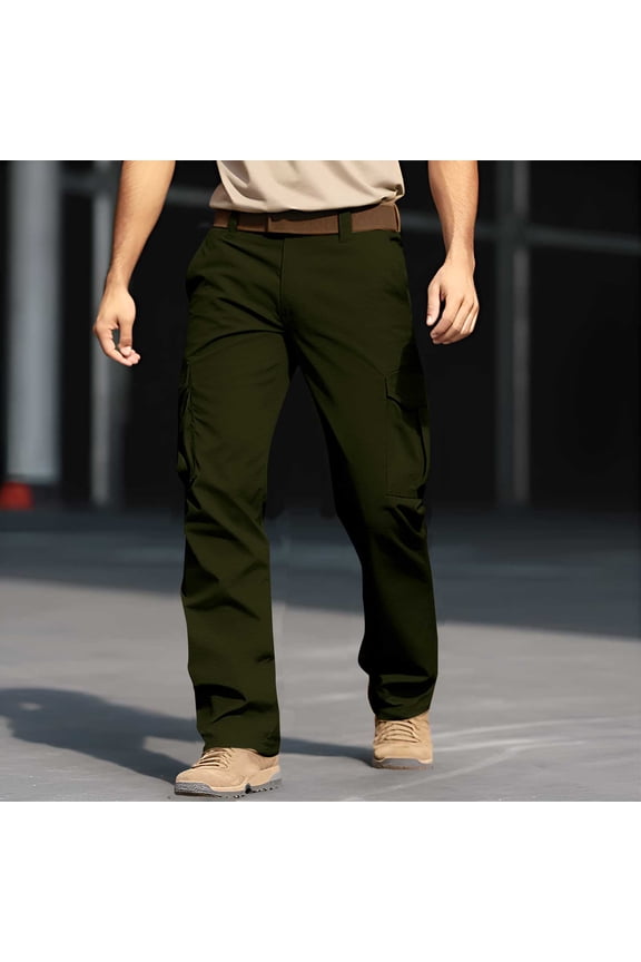 Mens Cargo Pants with Pockets Elastic Waist Big and Tall Joggers Baggy Cargo Pants for Men