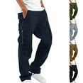 thumbnail image 1 of Elvqul Mens Cargo Pants with Pockets Elastic Waist Cargo Pants for Men, 1 of 6