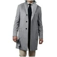 thumbnail image 1 of Elvqul Mens Jacket Gray Wool Outerwear Coats Winter Stylish Peacoat for Men, 1 of 7