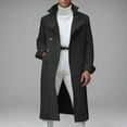 thumbnail image 1 of Elvqul Mens Peacoat Double Breasted Big and Tall Overcoat Wool Coats Winter Jacket for Men Black, 1 of 6