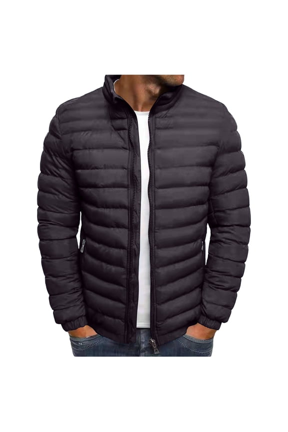 Mens Puffer Jackets Hoodie Winter Zipper Warm Casual , Thermal Coat for Men , SIZE XXL