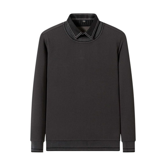 Elvqul Mens Pullover Sweater Big and Tall Dark Gray Lightweight Plain Sweater for Men Layer