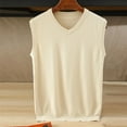 thumbnail image 1 of Elvqul Mens Sweater Everyday V Neck Sweater Vest for Men Beige, 1 of 4