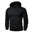 thumbnail image 1 of Elvqul Mens Sweatshirts Plain Black with Zip Hoodies for Men Winter, 1 of 4
