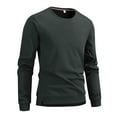thumbnail image 1 of Hipattires Mens Thermal Tops Big and Tall Pullover Workwear Solid Long Sleeve Basic Shirts for Men Crew Neck, 1 of 5