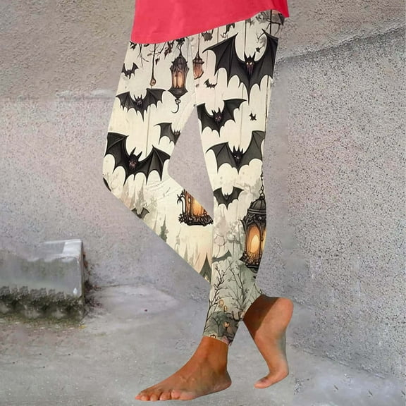 Elvqul Pants for Women Plus Size Gym Leggings Lightweight Dressy Workout Halloween Womens Pants Halloween
