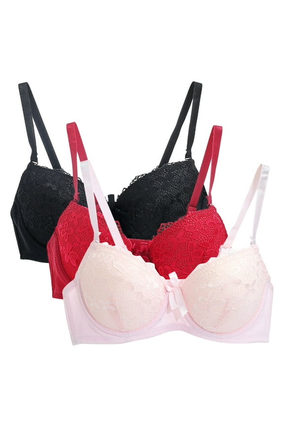 Plus Size Minimizer Bra Bra Pink Bras Women Push up Casual Comfy Convertible Underwear 3 Pack Bra