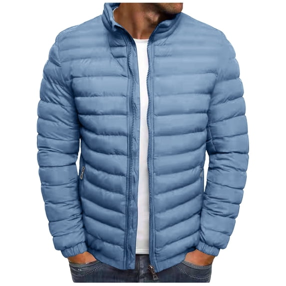 Hipattires Puffer Jackets for Men Hoodie Zipper Front Winter , Casual Insulated Warm Mens Coat Thermal , SIZE XL