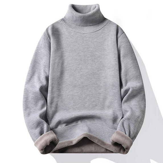 Elvqul Pullover Sweater for Men Gray Big and Tall Solid Color Mens Sweater