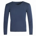 thumbnail image 1 of Elvqul Pullover Sweater for Men V Neck Big and Tall Navy Plain Mens Sweater, 1 of 3