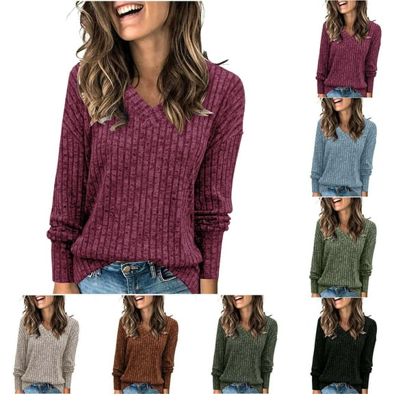 Hipattires Pullover Sweaters for Women Loose Tops Casual Winter Knit Soft Textured Womens Sweaters Long Sleeve