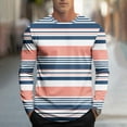 thumbnail image 1 of Hipattires Shirts for Men Long Sleeves Big and Tall, Striped Winter Crew Neck Pullover Graphics, Casual Trendy Fashion, 1 of 5