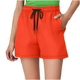thumbnail image 1 of Elvqul Shorts for Women Sports Orange with Pockets Pull on Biker Womens Shorts Plain, 1 of 9