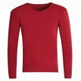 thumbnail image 1 of Elvqul Sweater for Men Big and Tall Red Solid Color V Neck Mens Pullover Sweater Fall Winter, 1 of 3