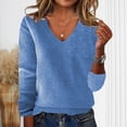 thumbnail image 1 of Elvqul Sweater for Women Cotton Shirts Pullover Long Sleeve Knit Dressy Womens Sweater Solid, 1 of 6