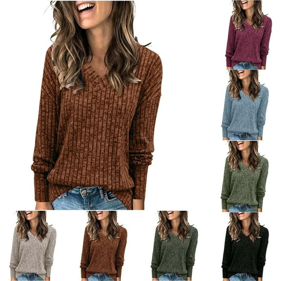 Hipattires Sweaters for Women Casual Pullover Tops Winter Long Sleeve Textured Knit Skin-friendly Womens Sweaters Loose