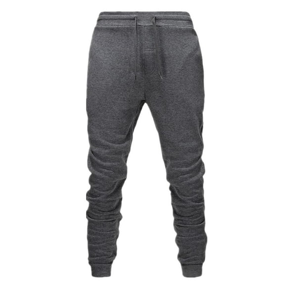 Elvqul Sweatpants for Men Fleece Tall Joggers with Pockets Dark Gray Mens Pants