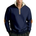 thumbnail image 1 of Elvqul Sweatshirts for Men Crewneck Long Sleeve Navy Crew Neck Big Mens Sweatshirts Plain, 1 of 8