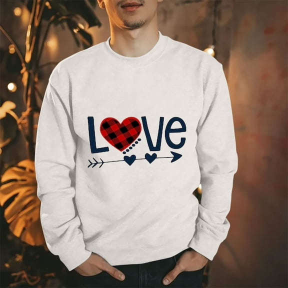 Elvqul Sweatshirts for Men Graphic No Hood Big Long Sleeve Mens Sweatshirts Crewneck