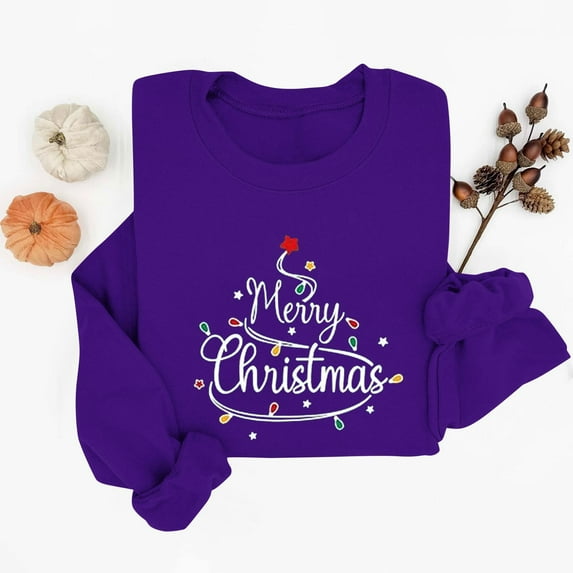 Hipattires Sweatshirts for Women Christmas, Christmas Womens Clothes, Graphic Loose Trendy Long Sleeve, Purple