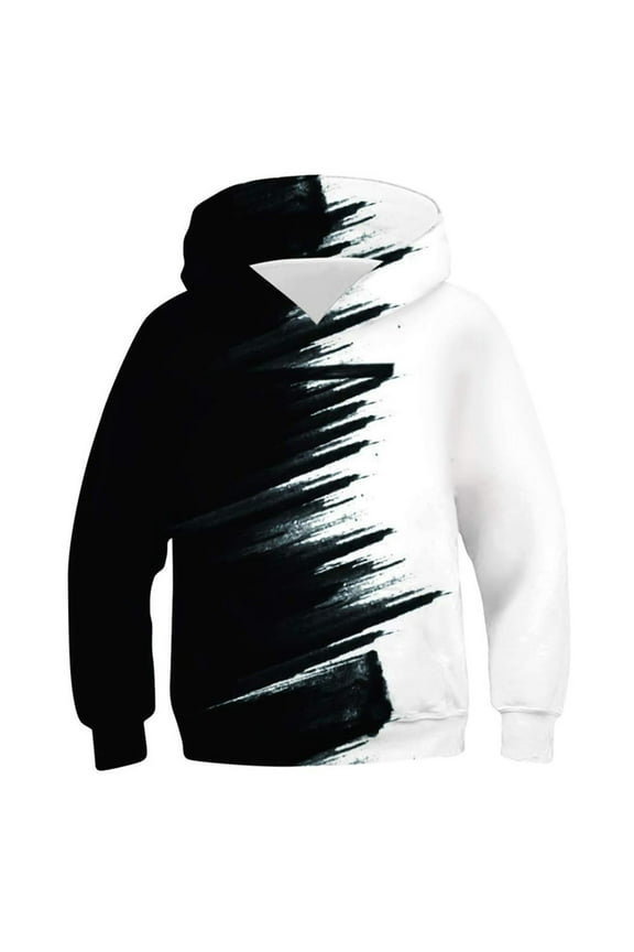 Toddler Boys Shirts Block Long Sleeve Hoodies White Comfort Hooded Clothes Pullover Sweatshirts