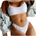 thumbnail image 1 of Hipattires Womens Bathing Suits Summer Two Piece Bikini Sets Beach White Plain Swimwear Plus Size Juniors Swimsuits, 1 of 5