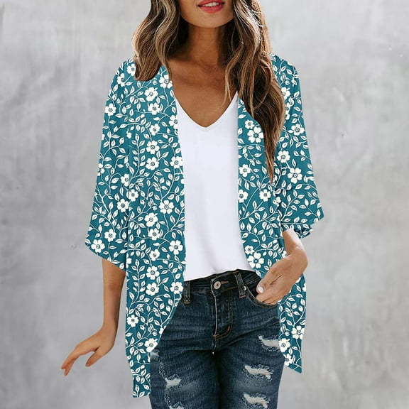 Elvqul Womens Boho Cardigans Dressy Long Sleeve Cardigans Knit Summer Sweaters for Women Button down