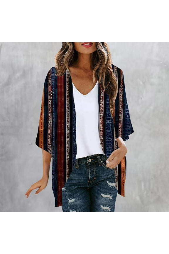 Womens Cardigans Cardigans Pattern Open Front with Pockets Sweaters for Ladies Long Sleeve