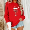 thumbnail image 1 of Hipattires Womens Christmas Sweatshirts, Christmas Womens Clothes, Printed Loose Style Long Sleeve, Red, 1 of 6