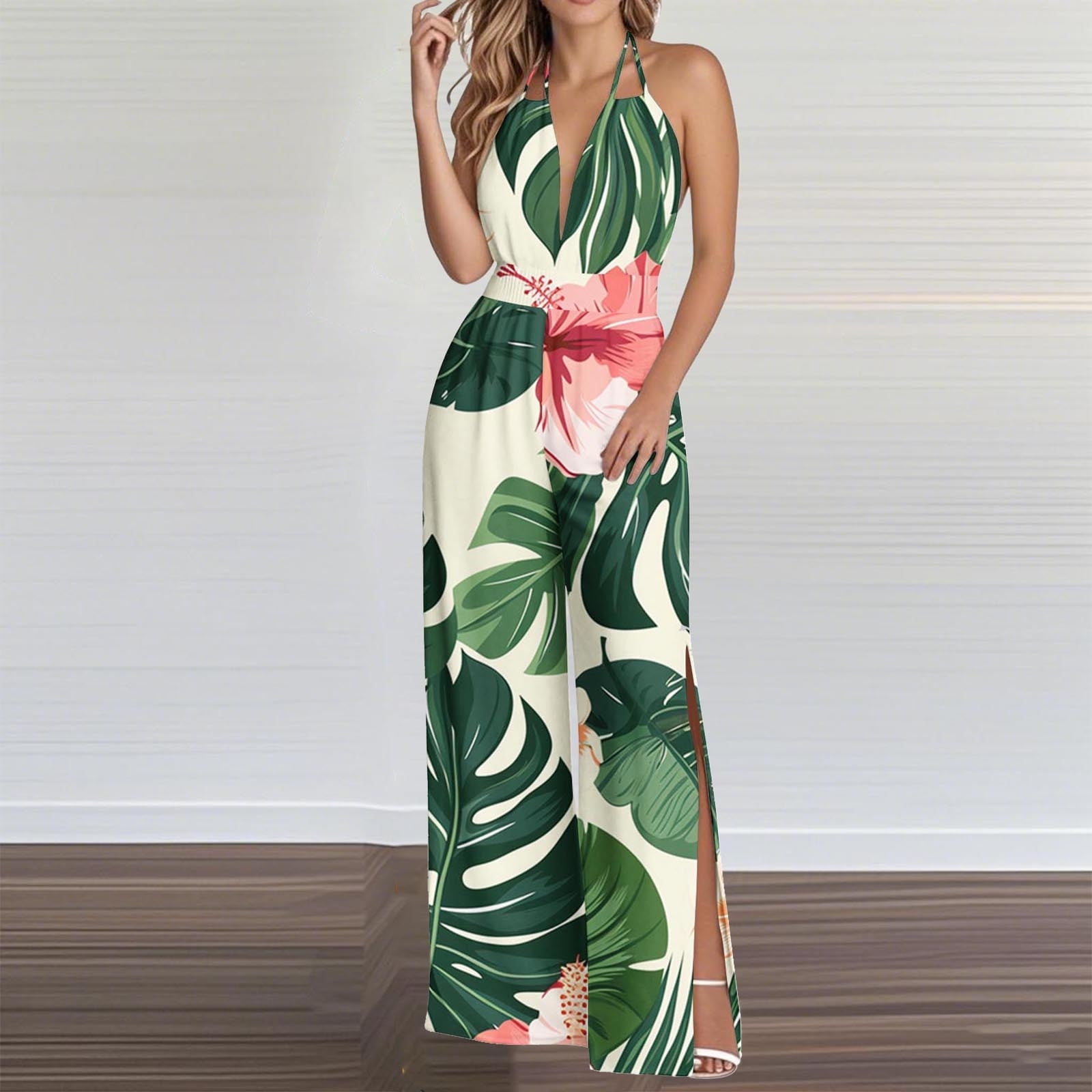 No Boundaries Juniors' Festive Holiday Christmas Jumpsuit