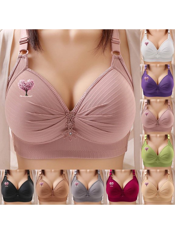 Womens Front Closure Bras Plus Size Bralette Push up Wireless Soft Lift Bust Bras for Women ,SIZE XXXXL