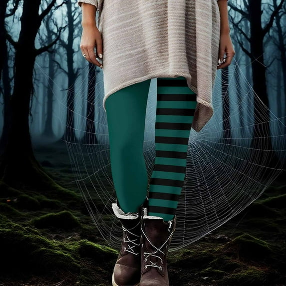 Elvqul Womens Pants Plus Size Petite Gym Leggings Stretch Halloween Workout Halloween Pants for Juniors Pull on