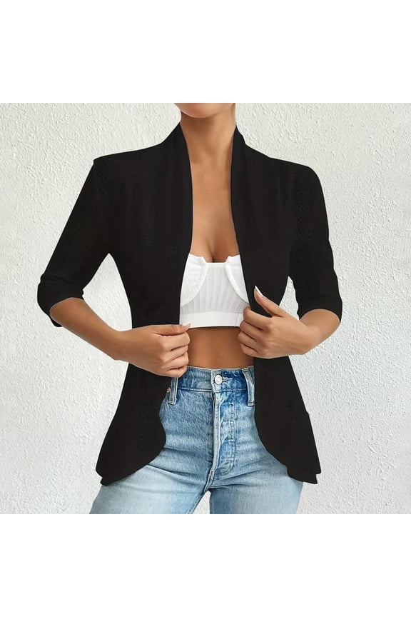 Womens Pattern Cardigans Dressy Cardigans Long Sleeve Black Open Front Sweaters for Women