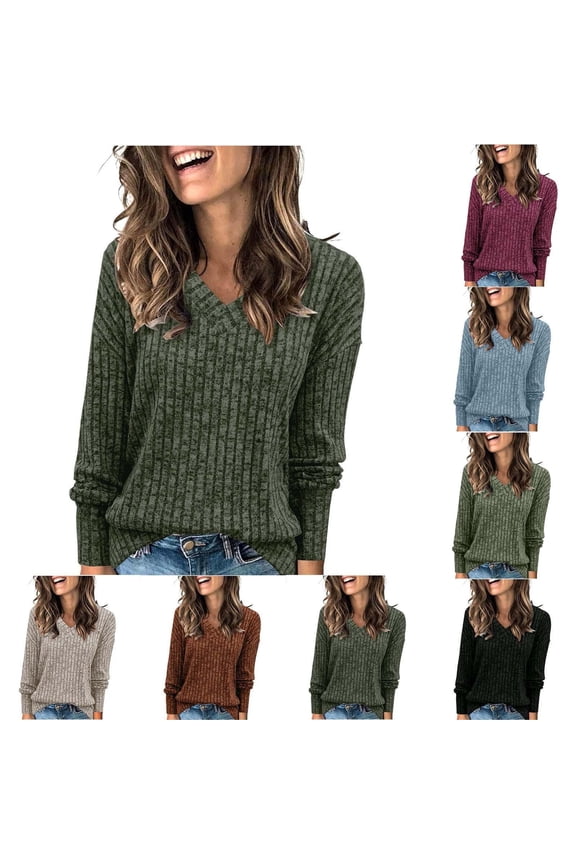 Womens Pullover Sweaters Knitted Tops Casual Winter Long Sleeve Loose Soft Sweaters for Women Skin-friendly