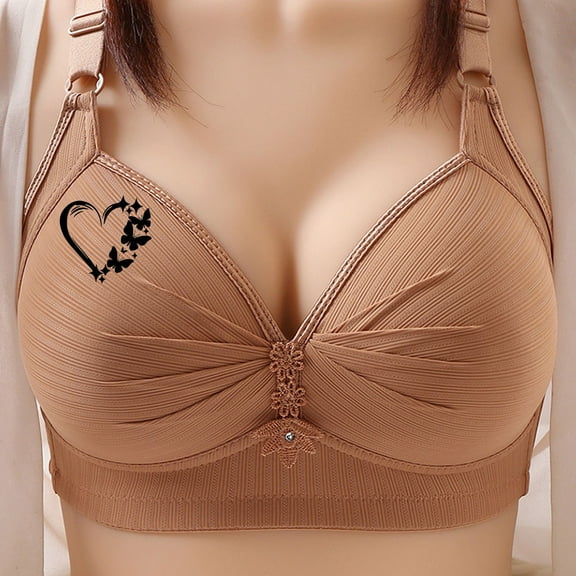 Hipattires Womens Push up Bras Wirefree Bralette Front Closure Everyday Soft Lift Bust Bras for Women ,SIZE M