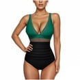 thumbnail image 1 of Elvqul Womens Shapewear Swimsuit 1 Piece Tummy Control Underwire Beach Green Swimsuit for Women Solid Color, 1 of 6