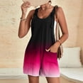 thumbnail image 1 of Elvqul Womens Short Jumpsuits Hot Pink with Pockets Summer Gradient Sleeveless Jumpsuits for Juniors Under 15, 1 of 7