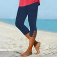 thumbnail image 1 of Elvqul Womens Slim Leg Crop Pants Athletic Sports Crop Pants Navy Plain High Waist Plus Size Capris for Ladies Pull on, 1 of 6